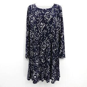 Lauren Ralph Lauren Printed Jersey A-Line Dress Women's Size 8 Blue White Shift